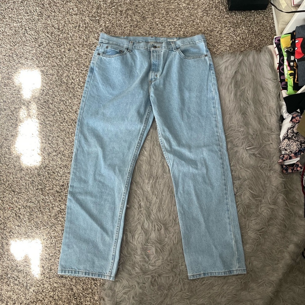 George Men's Light Blue Straight Jeans